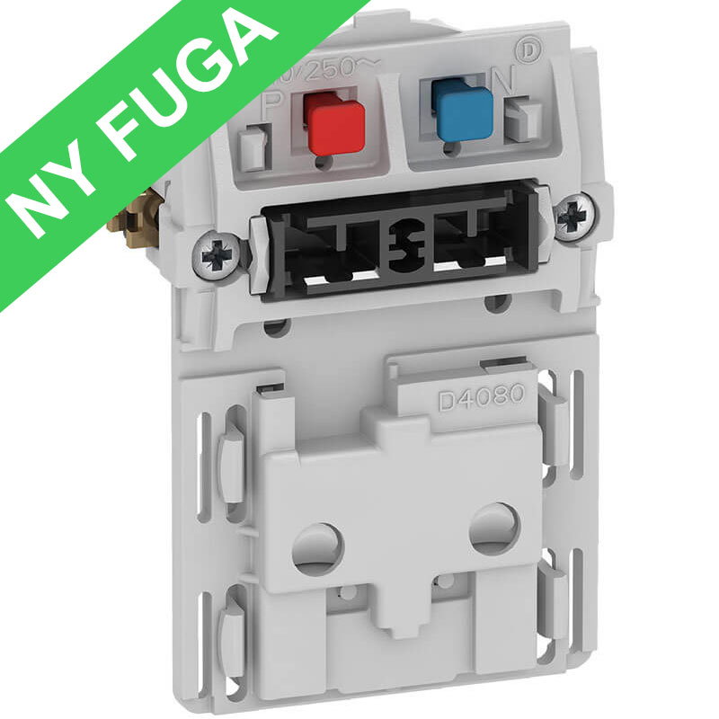 Fuga stikkontakt 2-pol med afbryder 1½m