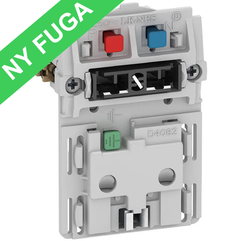 Fuga stikkontakt 2-pol m/jord afbryder 1½m