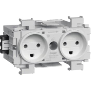 Stikkontakt Ecoline 2xDK frontmonteret RAL 9016