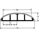 Gulv-kabelkanal - 75x17mm, Grå plast (2m)
