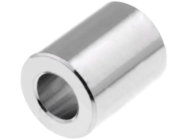 M5 afstandsstykke u. gevind - L30mm, Forniklet messing
