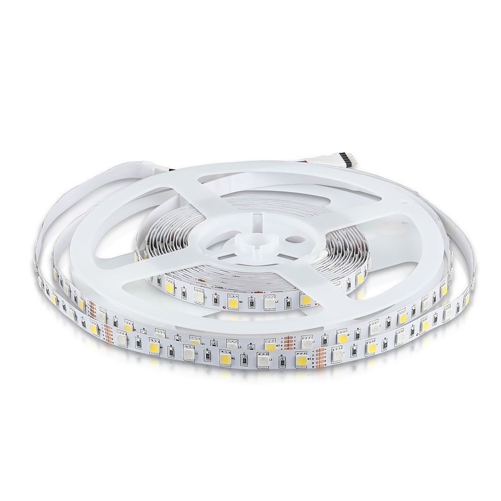 V-Tac 10,8W/m RGB+NW LED-strips - 5m, 60 LED pr. meter, 900lm/m
