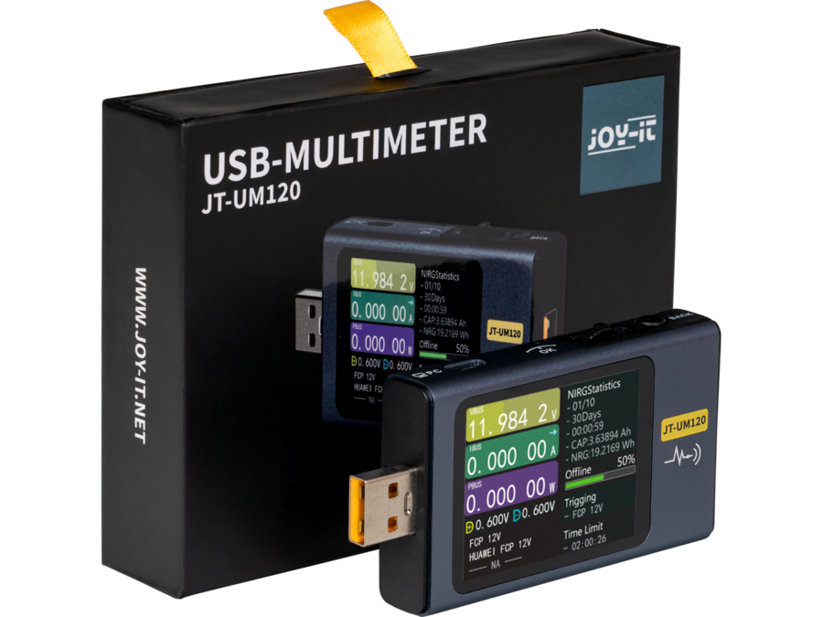 JT-UM120 USB multimeter - USB-A, USB-C (PD)