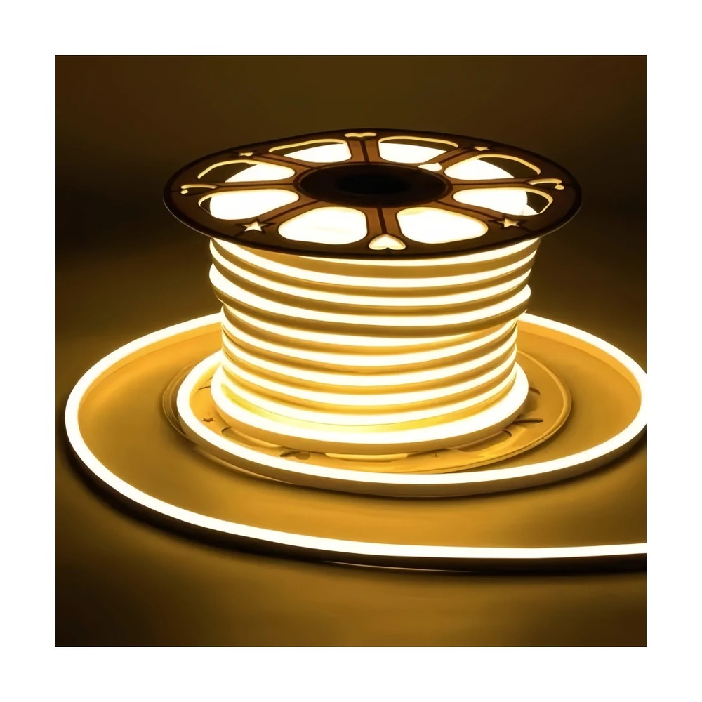 Hvid 8x16 CLIP-ON Neon Flex LED Strip - 9W pr. meter, IP67, 230V