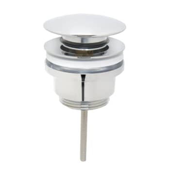 Bundventil 1 1/4"med push-up og med overløb, krom