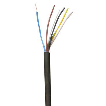 Plastkappeledning halogenfri Cca 5G0.75 sort R100