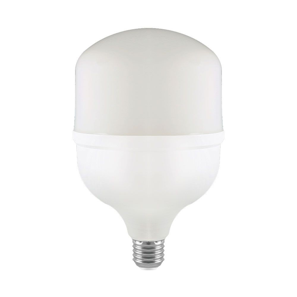 T140 LED Pære 50W E27 - 6500K, med E40 Ring, Plastik - Kraftig og energieffektiv LED-pære til store fatninger