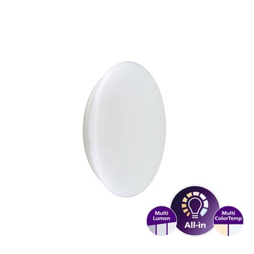 Philips Ledinaire Væg/Loft All-in WL060V 1100-1700-2200lm/830-840 IP44 IK03 Hvid med sensor