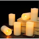 9-pak LED Udendørs bloklys med fjernbetjening, batteri og timerfunktion - Ø5,5cm Højde: 13/15/17,5cm, trådløs og vandtæt