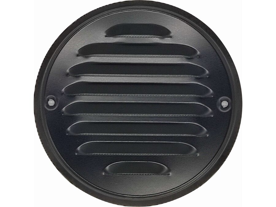 Rund væg-ventilationsrist, rustfrit stål - Ø100mm, Sort