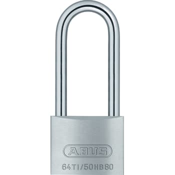 ABUS titalium hængelås 64TI/50, høj bøjle 80 mm
