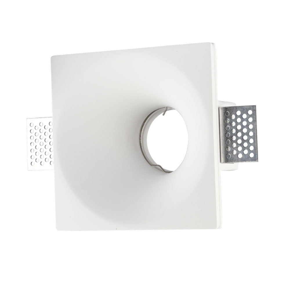 Hvid kvadratisk GU10 Gips Lampe til loftmontering - Moderne design til dit hjem!