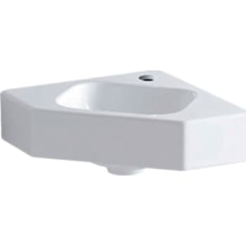 GEBERIT hjørnehåndvask 460x330x130mm hh midt u/overl  porcelæn