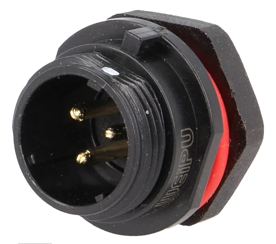 SP13 fatning - 3pol han, 2mm², 13A, kabinet (IP68)