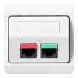 LK OPUS 66 Dataudtag for 2x Actassi RJ45, 1 modul vinklet, lysegrå
