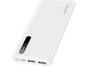 Powerbank m. LED indikator - 8000mAh, LiPo, 2xUSB-A, Hvid