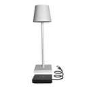 Candela LED bordlampe med trådløs opladning - Hvid, IP54, touch dæmpbar, inde/udendørs