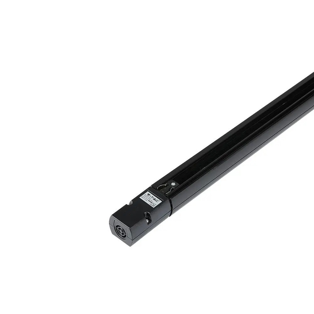 V-Tac Sort 1,5m Skinnespot Skinne - 3-faset, Komplet m/ Tilslutning og Endeprop (230V)