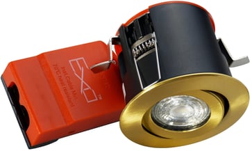 EXO 66 Indbygningsspot, rund, børstet messing