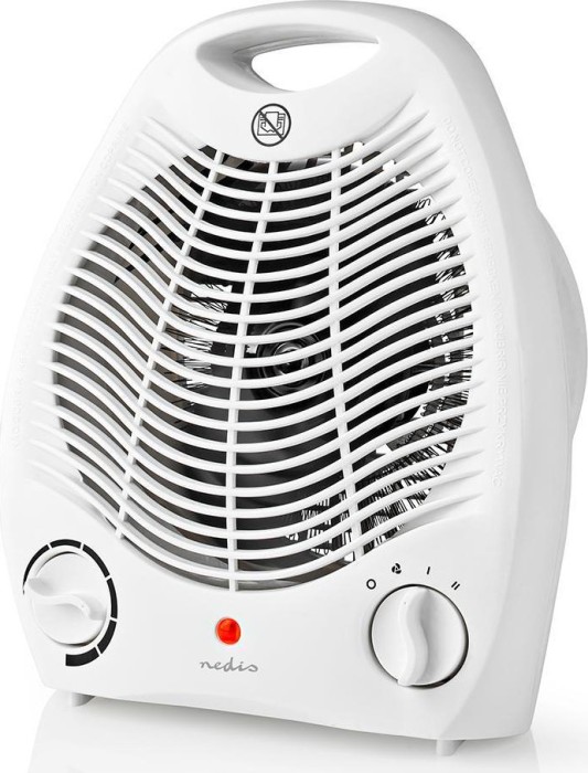 Termostatstyret el-varmeblæser/ventilator - 2000W, Hvid