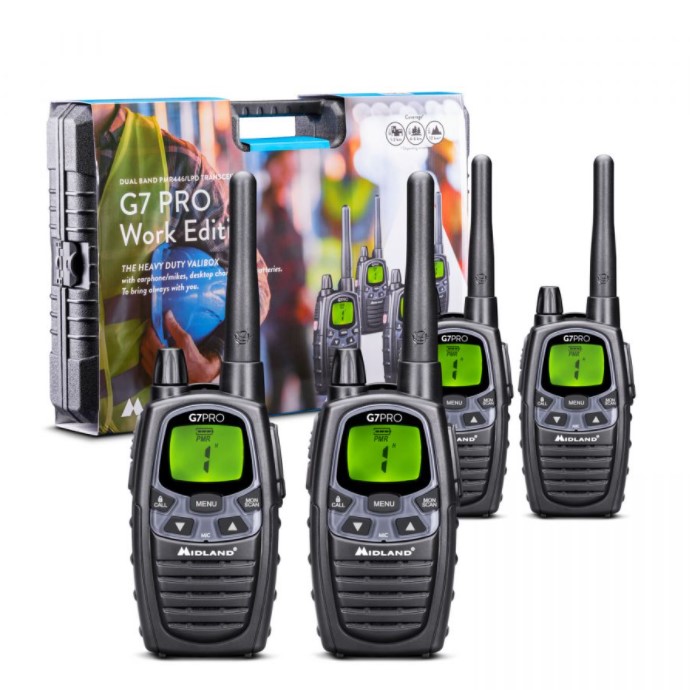 G7 PRO PMR446 håndradio sæt (4 pak i kuffert)