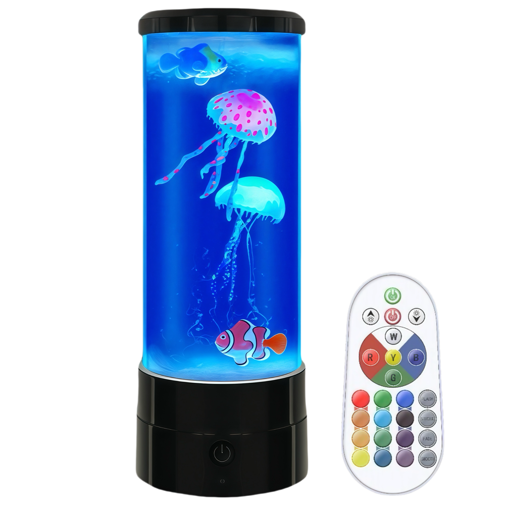 Fiskelampe RGB 30cm høj - Ø11 cm til børn og barnlige sjæle