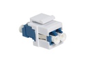 Keystone Fiber samleled - LC Duplex singlemode, Akva/hvid