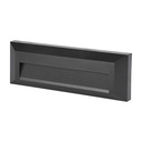 Trappelys med LED, 3000K, Sort hus, Rektangel, Effekt 3W, 110lm, RA80, IP65