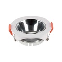 GU10-lampe i hvid rund ramme med krom reflektor - V-Tac Pro serie med 3 års producentgaranti