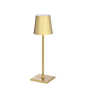 Opladelig LED mini bordlampe i Guld med touch dæmpning og IP54 beskyttelse