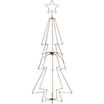 Konstsmide metal-juletræ med topstjerne, 210 cm messing