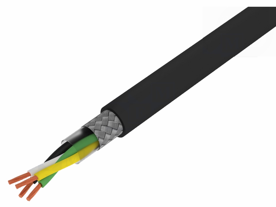 Multikabel, skærmet - 4x0,5mm² trådet Sort (metervare)
