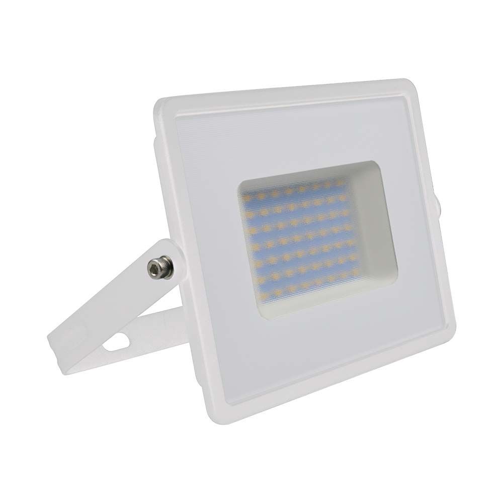 50W LED Projektør med Hvidt Hus, 6500K Lysfarve, 4300lm, RA70, IP65 Beskyttelse