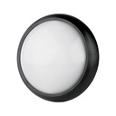 12W Sort IP54 Dome Lys - 3000K, Fuld Rundet, Husmonteret, 840lm, RA70