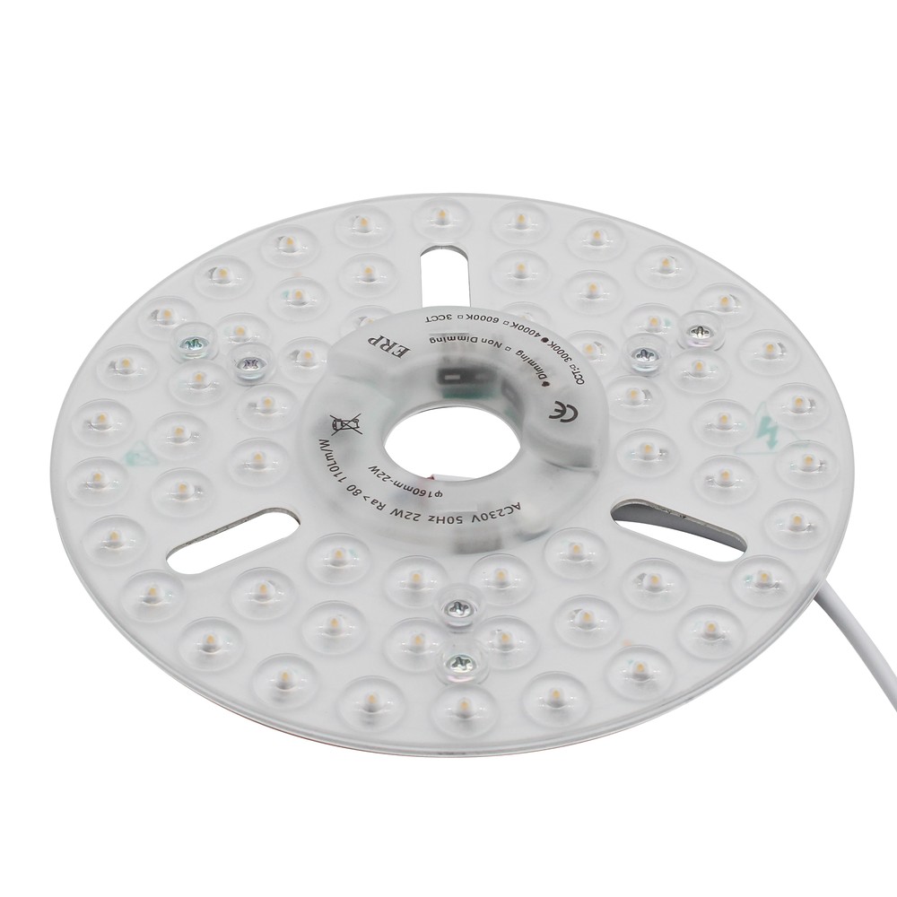 24W LED Dæmpbar Indsats med Linser, Ø16 cm, Erstat G24, Cirkelrør, Flicker Free - 230V, 2900lm, RA80 - Erstatter 100W