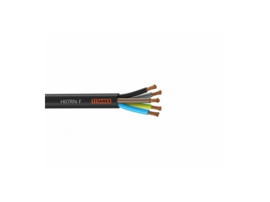 Gummikabel - H07RN-F, 5x6mm² Ø22mm, Sort (metervare)