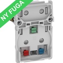 Fuga stikkontakt M/jord+1xEuro 1,5m uden afdækning