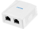 Cat.6A udtag til vægmontage - 2 x RJ45 hun, uskærmet