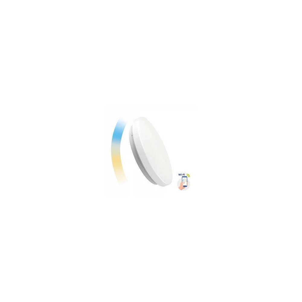 24W Smart Home rund LED loftslampe - Tuya/Smart Life, kompatibel med Google Home, Alexa og smartphones, diameter på 39cm, drift på 230V, giver en lysstyrke på 1700lm