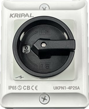 Kripal forsyningsadsk. 25A  AC23 3P+N Grå/Sort