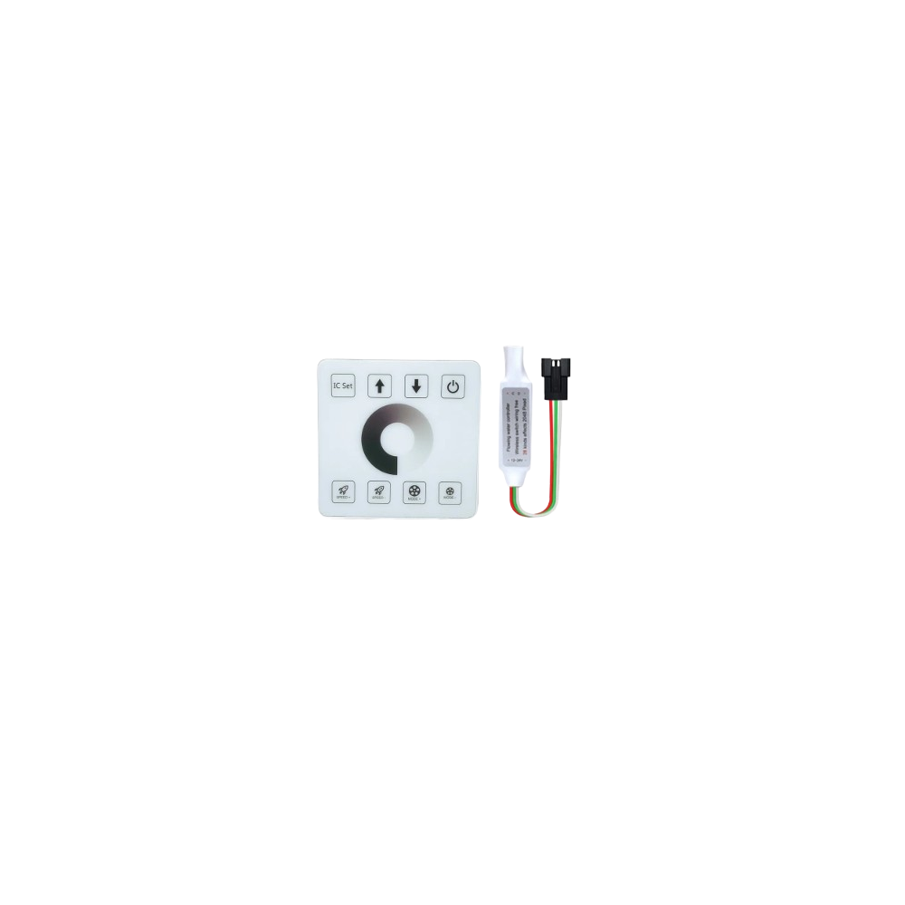 SPI løbelys controller med touch fjernbetjening - Trådløs 2,4 GHz, input 12V-24V