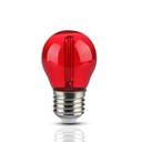 V-Tac 2W Rød LED Kronepære E27 Sokkel - Erstatter 10W, 230V, 60lm, RA80
