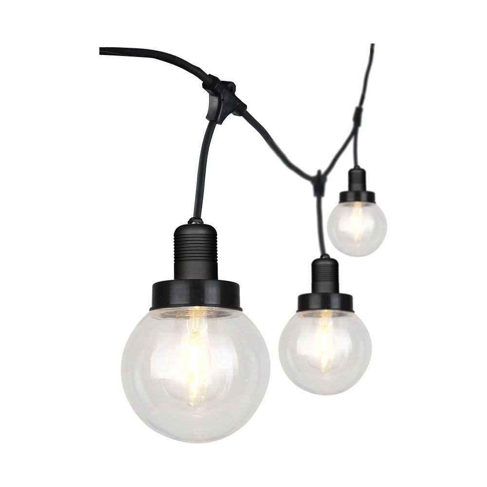 LED Lyssnor (3m) - Mat Sort IP65, med Pære (6 stk)