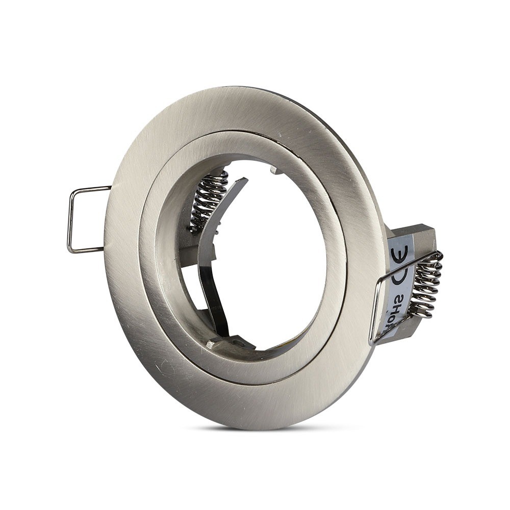 GU10 LED-pære rund - satin nikkelfinish