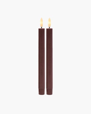 Sille Genopladelig Lys Krone 2 stk sæt Ø2cmxH25cm Bordeaux