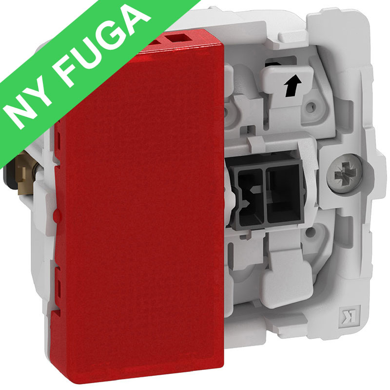 Fuga 1-pol afbryder m/LED lampe 16A uden afdækning