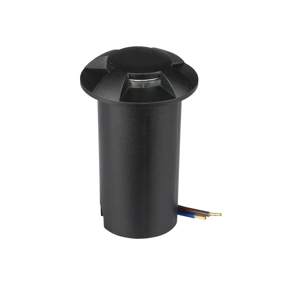 1W LED Nedgravningsspot - Lys 3000K, Sort - Effekt 1W, 50lm, RA80, IP67