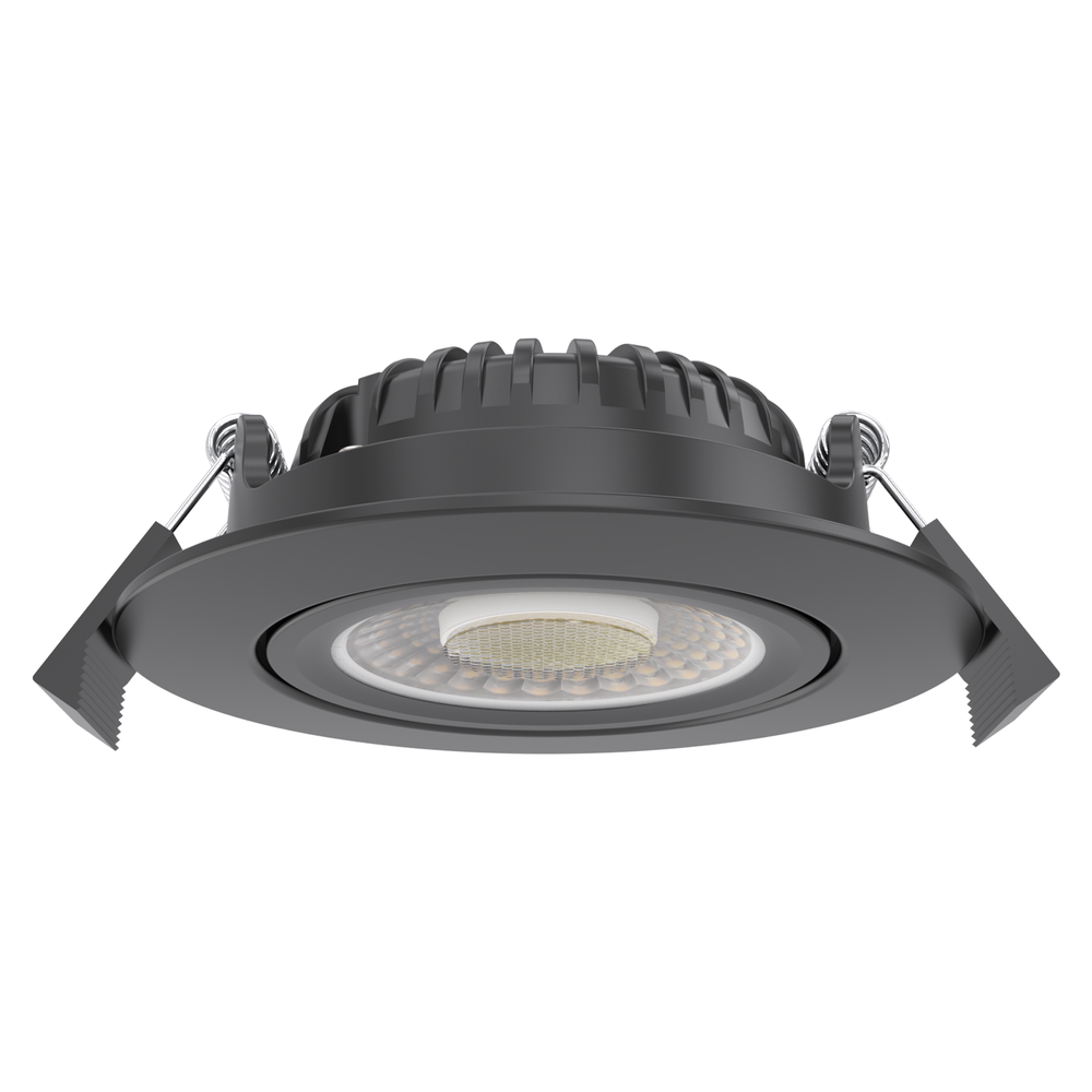 LEDlife Dim2Warm+CCT RA96 sort indbygningsspot - Ø8,3 cm, 7W, hvid kant, dæmpbar, IP65, 230V