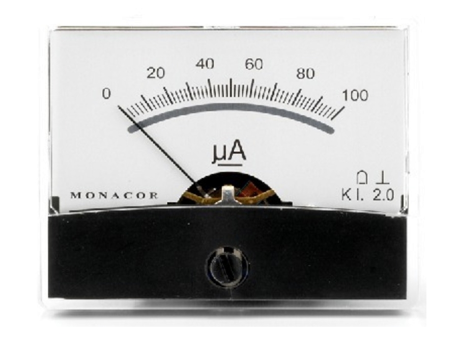 Analog strøm-panelmeter - 100uA DC (60x46mm)