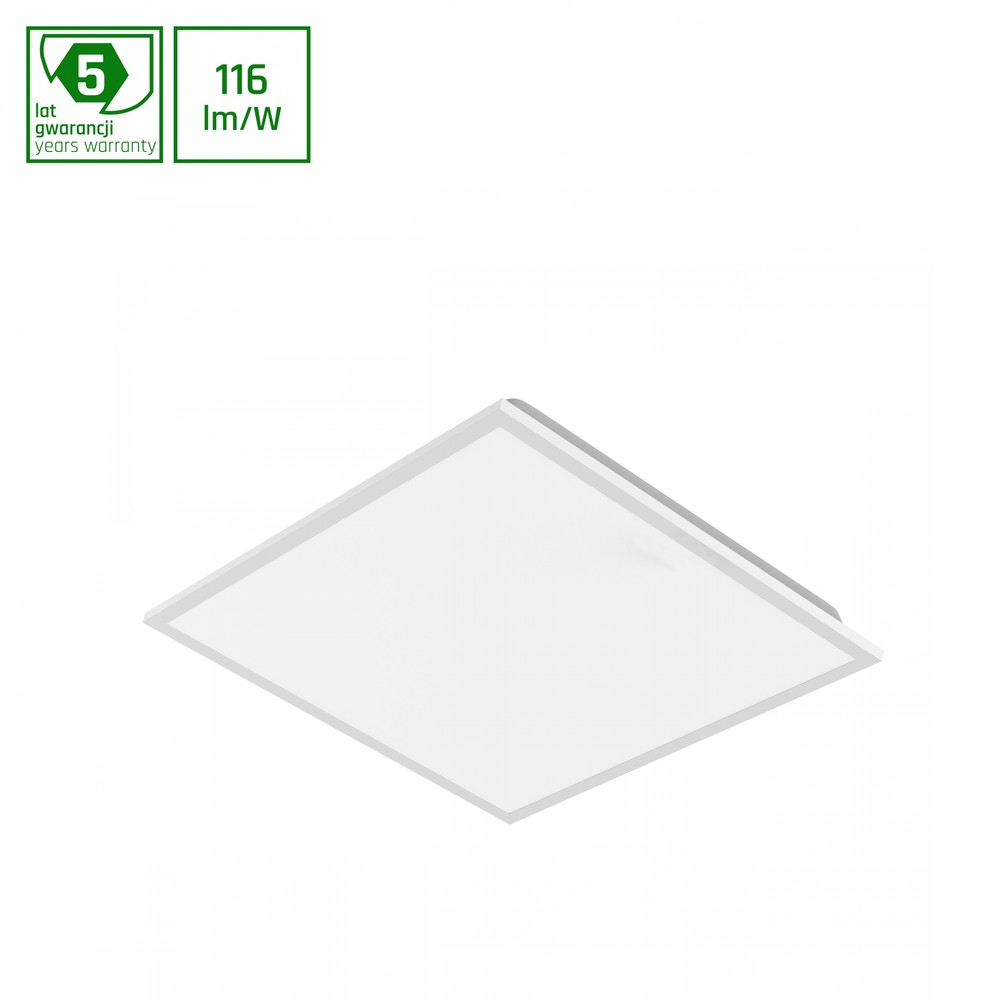 Algine Panel 40W - Neutral Hvid 230V 120° IP40 600x600x32 Hvid, Plan Montering
